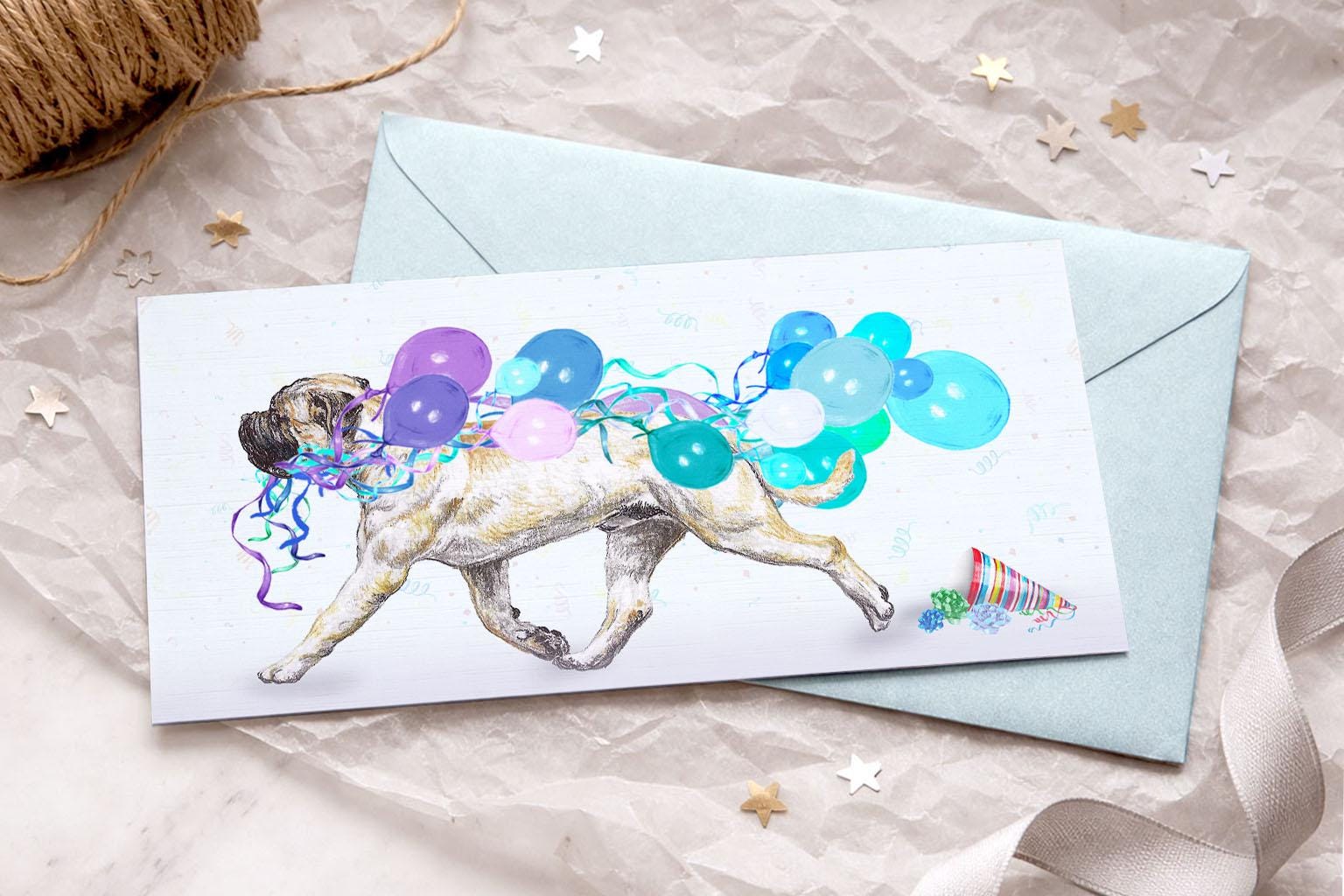 Bullmastiff Birthday Greeting Card / Blank Inside / from the Dog ...