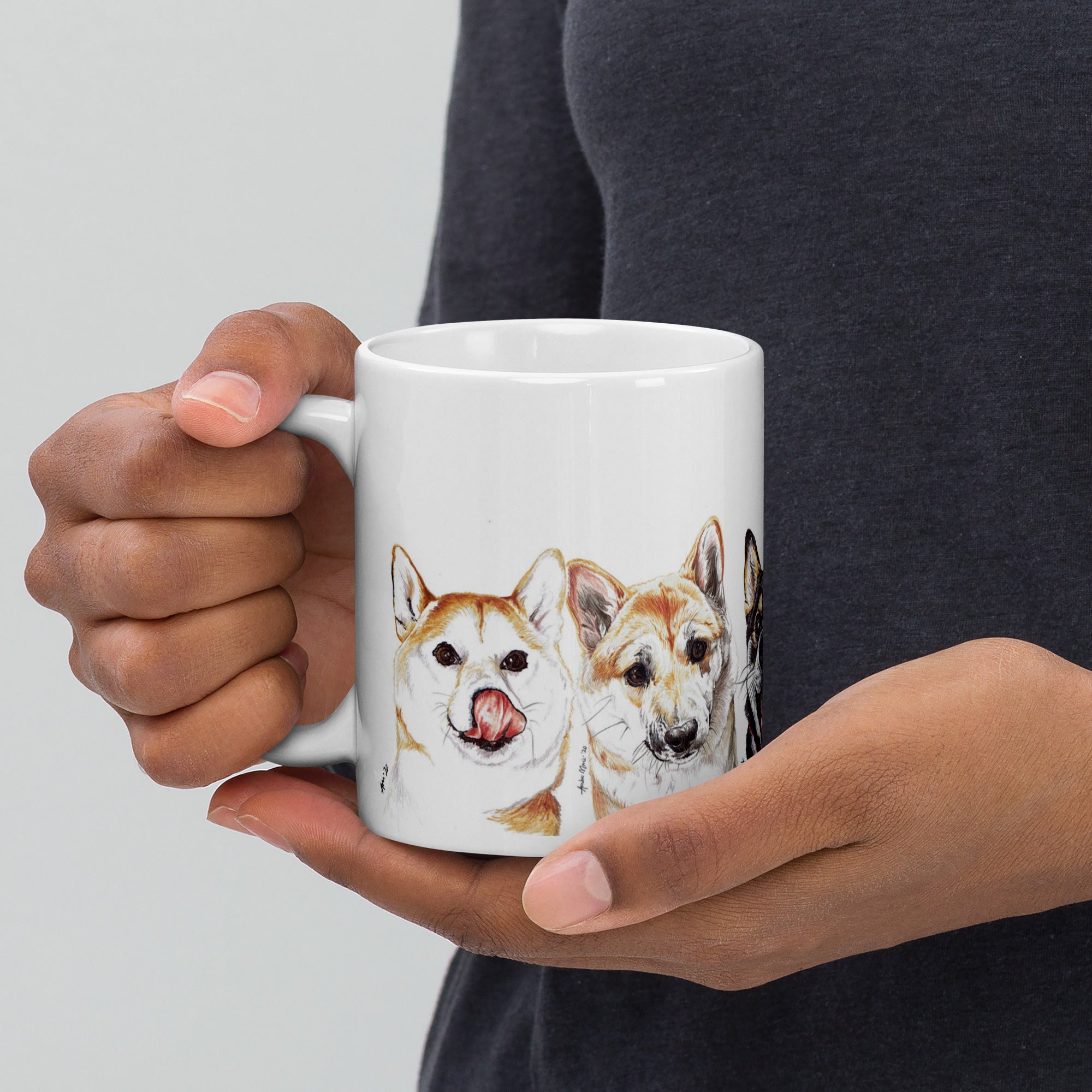 Japanese Shiba Inu Mug Different Coloured Shiba Ken Dogs On A